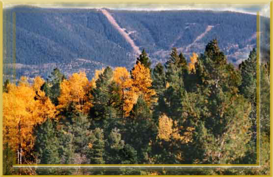 View of Angel Fire Ski Area from Taos Pines Ranch.